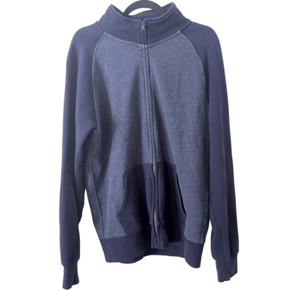J. Crew Vintage‎ Fleece Full Zip Sweatshirt Navy Blue L